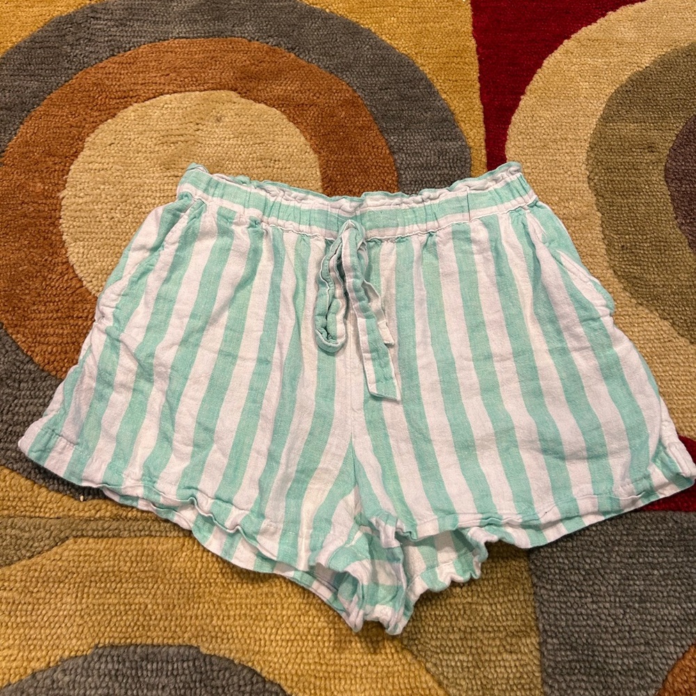 Stony Clover Lane x Target Collab Linen Paperbag Tie Waist Stripe Shorts Size XS